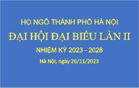 Thư mời dự Đại hội Họ Ngô TP Hà Nội lần 2