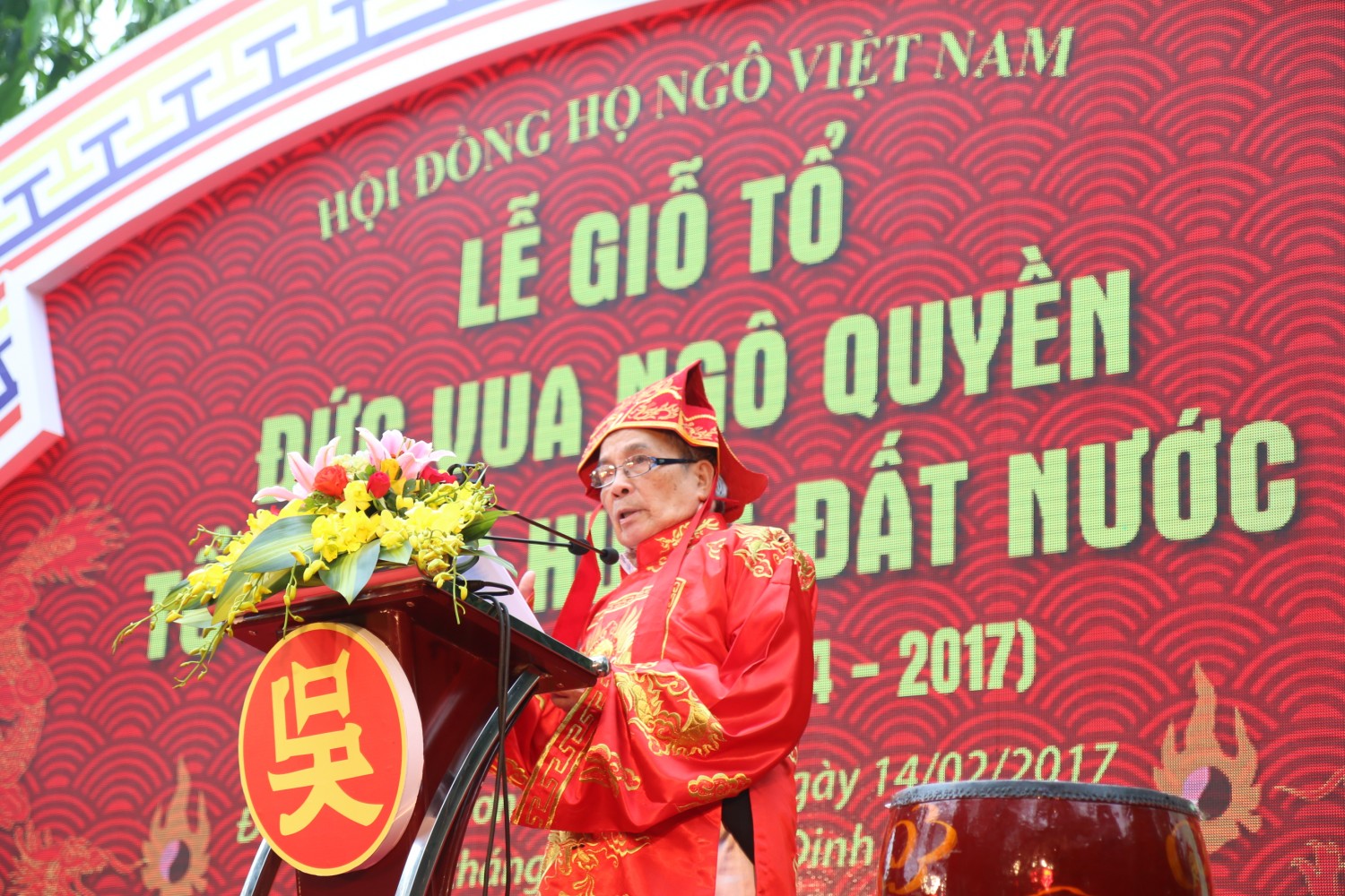 Ông Ngô Vui, Chủ tịch Hội đồng họ Ngô VN báo cáo sau lễ Dâng hương