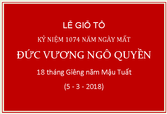 Thư mời dự Lễ Dâng hương xuân Mậu Tuất - 2018